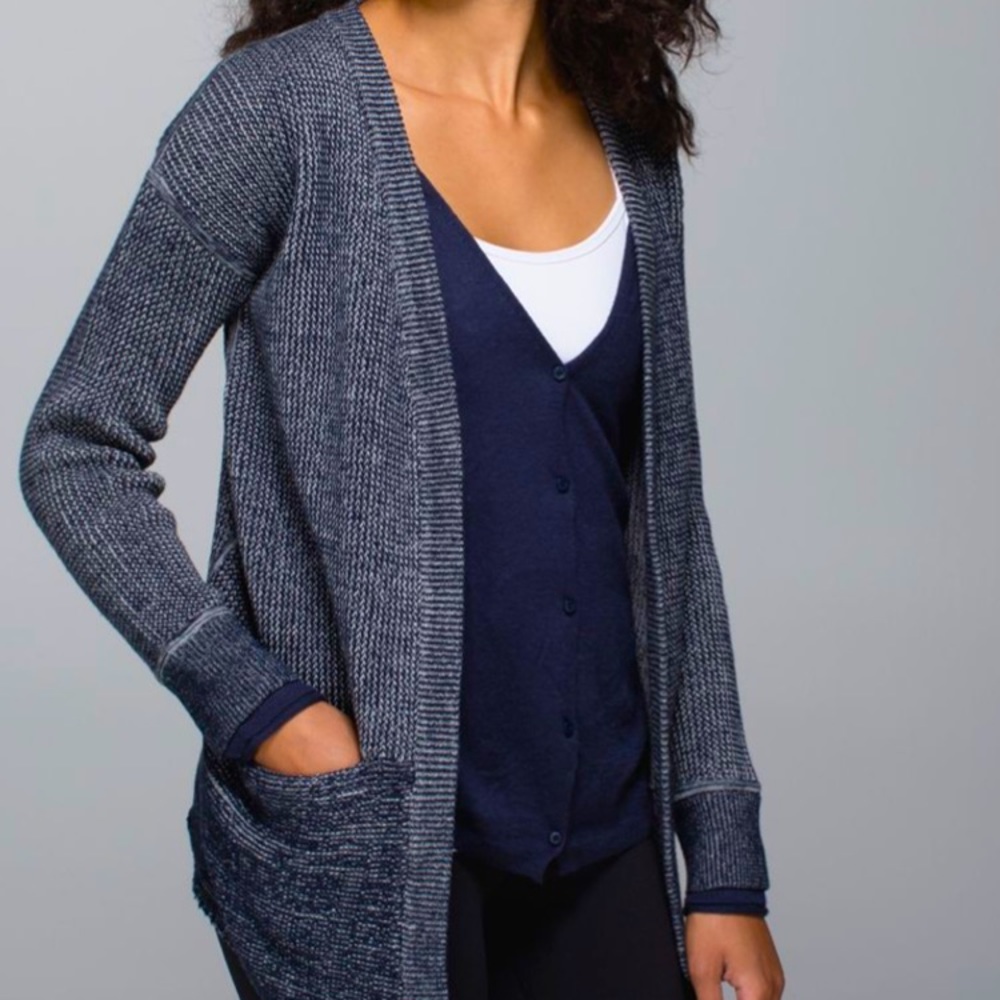 RARE Lululemon Vestigan with cashmere blend built-in cardigan